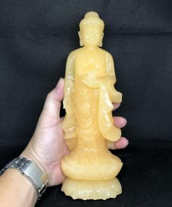 Tượng Phật A Di Đà đứng đá Hoàng Long 25cm CP632