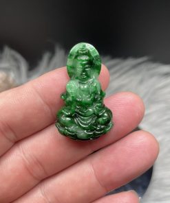 Mặt Phật Quan Âm ngồi Ngọc Cẩm Thạch Sơn Thủy 35mm CP949