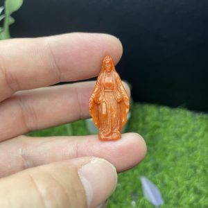 Mặt Đức Mẹ Ban Ơn Ngọc Cẩm Thạch Huyết B 3cm CP1426