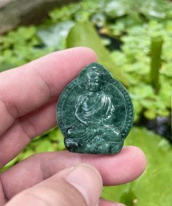 Mặt Phật A Di Đà đá Serpentine xanh Ấn Độ 4cm CP963