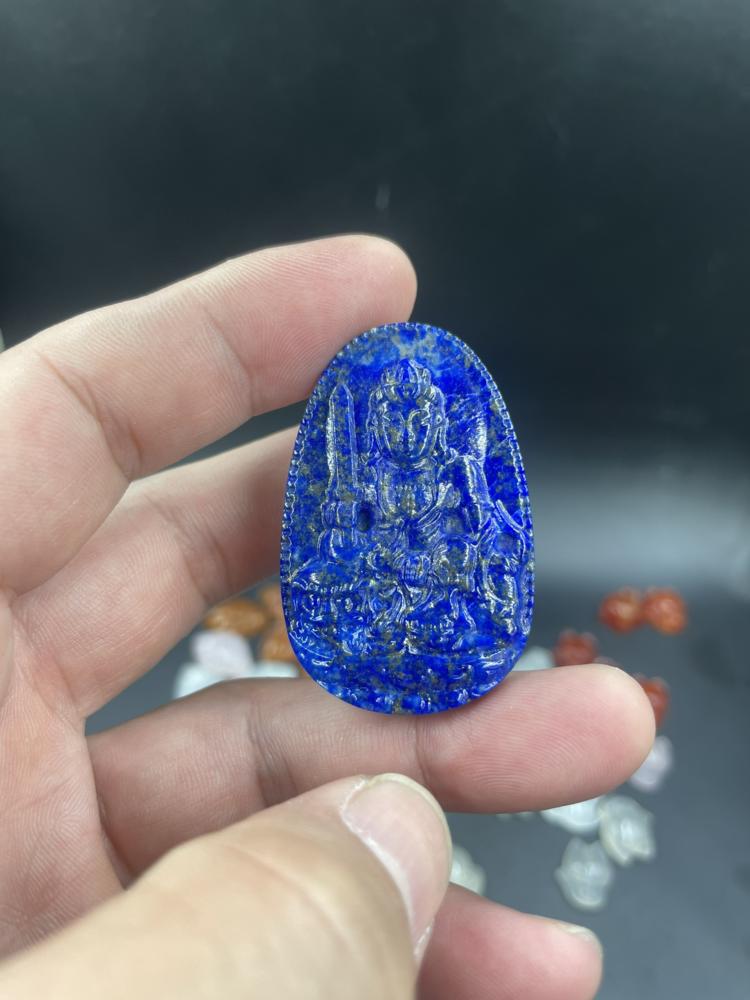Mặt Phật Vân Thù Sư Lợi đá Lapis Lazuli 5cm CP1476
