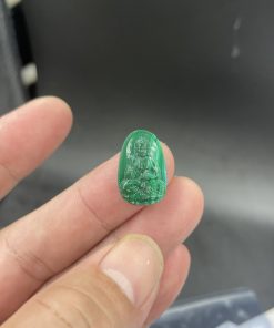 Mặt Phật A Di Đà đá Lông Công Malachite 2cm CP1510