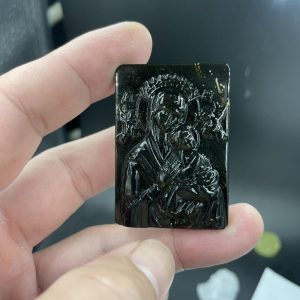 Mặt Đức Mẹ Cứu Giúp đá Obsidian 5cm CP1533